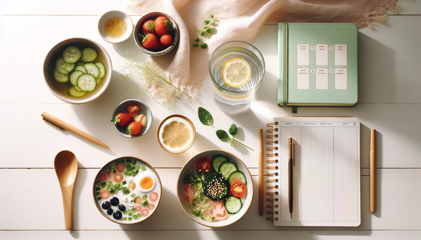 GW食べ過ぎリセットのための健康的な食事と水分補給のイメージ