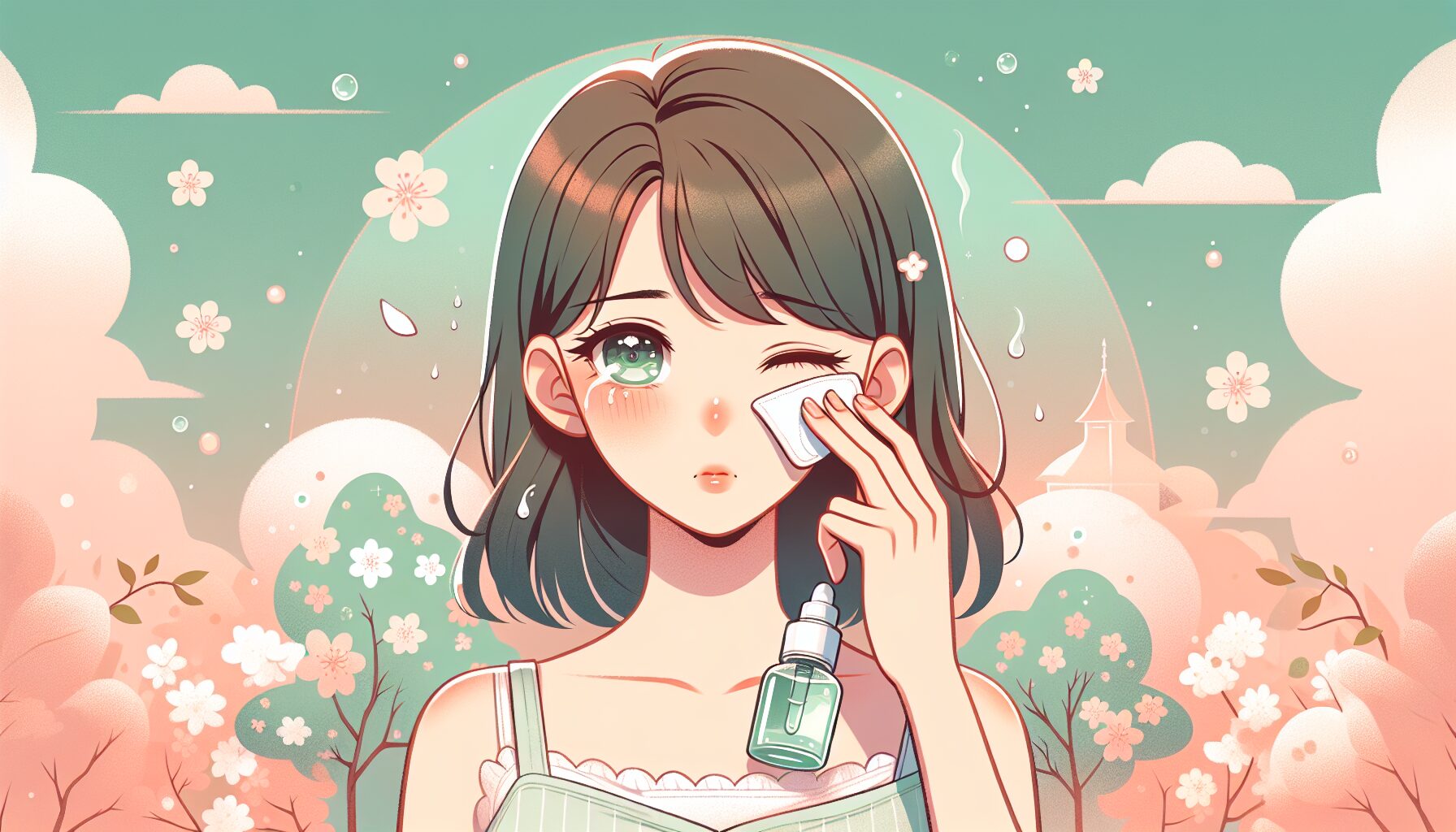 春の花粉症による目のかゆみ対策を解説するブログのアイキャッチ画像